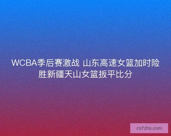 WCBA季后赛激战 山东高速女篮加时险胜新疆天山女篮扳平比分