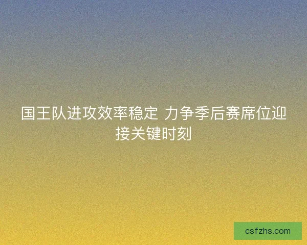 国王队进攻效率稳定 力争季后赛席位迎接关键时刻